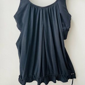 Lululemon Run Times Tank Black and Gold Stripes 8